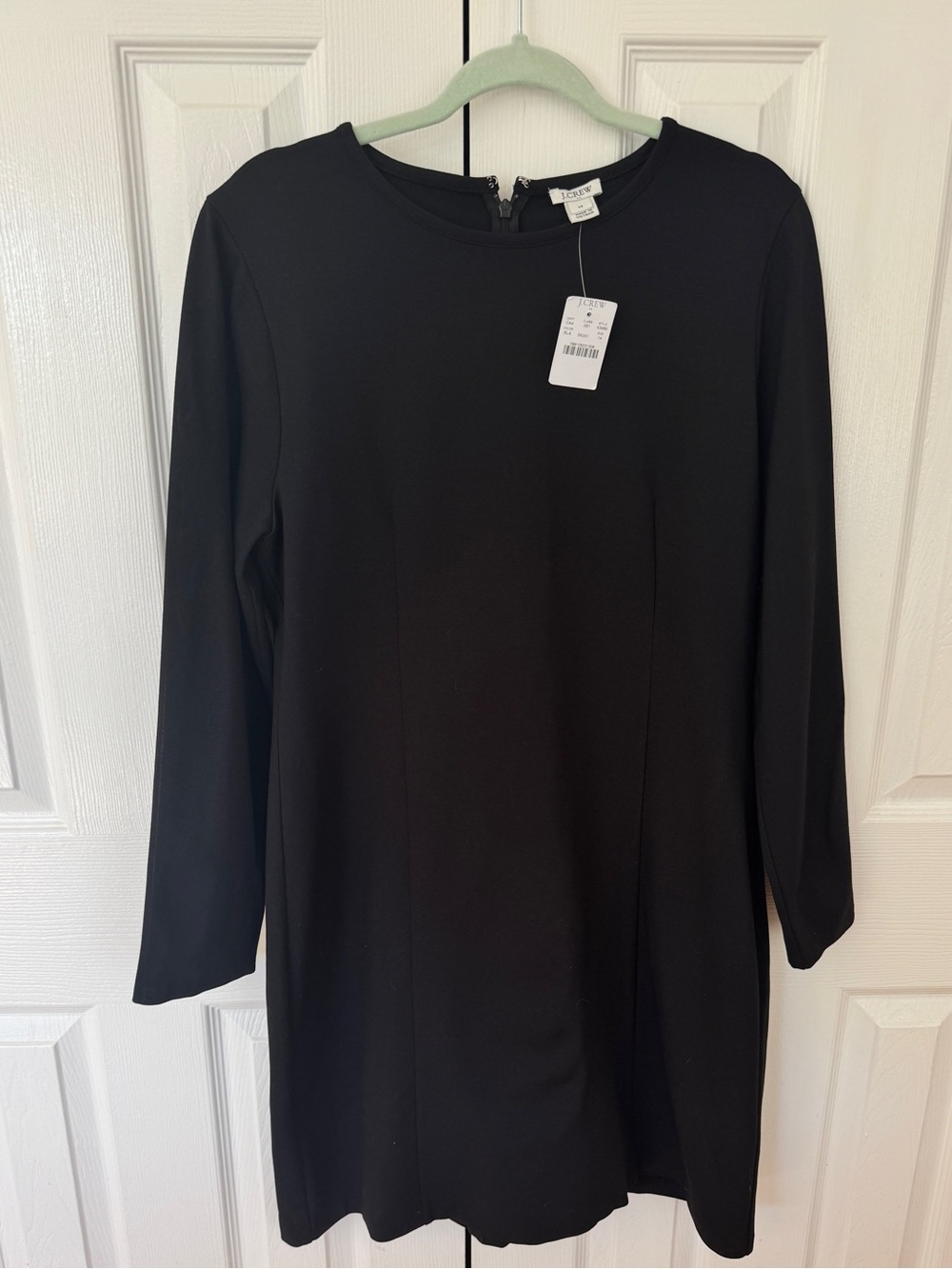 NWT J.Crew Black Dress Size 14 Long Sleeve Shift A-Line Career Business Casual